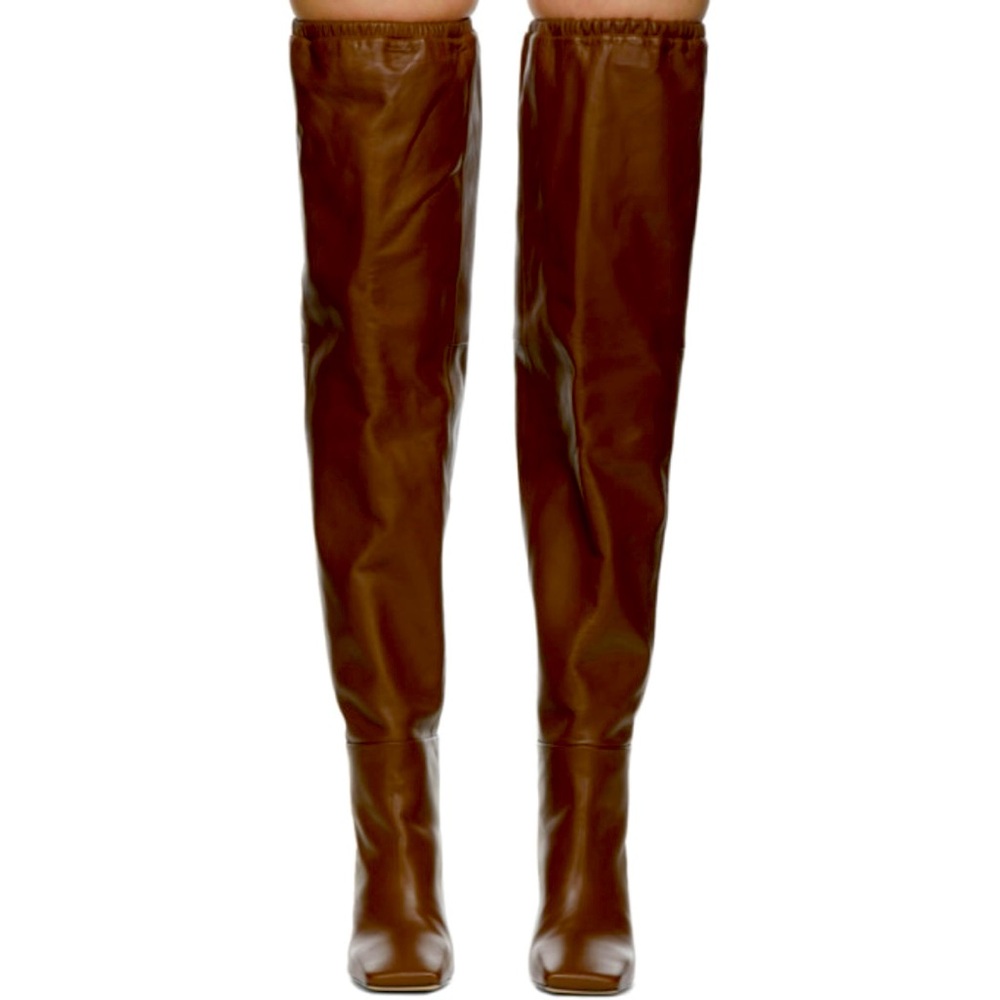 Wandler Brown Leather ‘Anne’ Over The Knee Thigh High, Heeled Boots, Size 40 - Picture 7 of 14